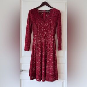 Elegant Red Lace Dress